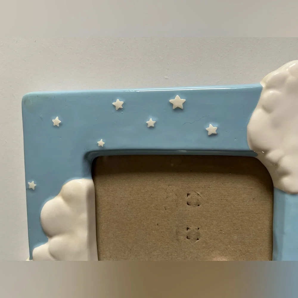 Vintage Mickey Mouse & Minnie Mouse Sitting On The Moon Ceramic Picture Frame
